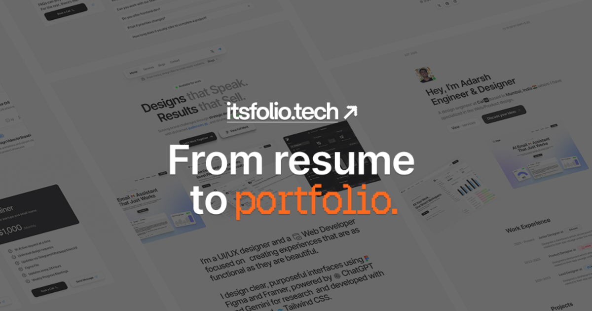 AI Portfolio Builder: Create a Free Portfolio | itsfolio